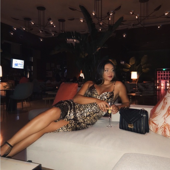 Cheetah Print Slit Dress Express - Picture 2 of 2